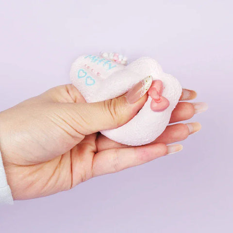 Pawtoto ソフトぬいぐるみ ピンク バニーヘアクリップ スクイーズおもちゃ 手作り 食品グレードシリコン クリーミー粘土 柔らかく素早く反発