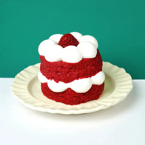 Pawtoto Strawberry Mousse Cake Squishy Toy Handmade Food Grade Silicon Creamy Clay Feel Soft Quick Rebound