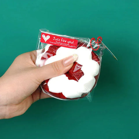 Pawtoto Strawberry Mousse Cake Squishy Toy Handmade Food Grade Silicon Creamy Clay Feel Soft Quick Rebound