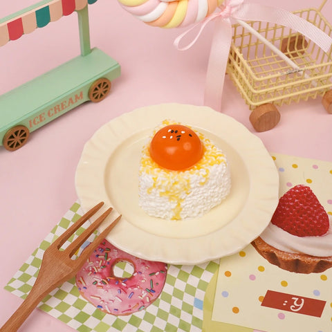 Pawtoto Triangular Rice Ball with Runny Egg Yolk Squishy Toy Handmade Food Grade Silicon